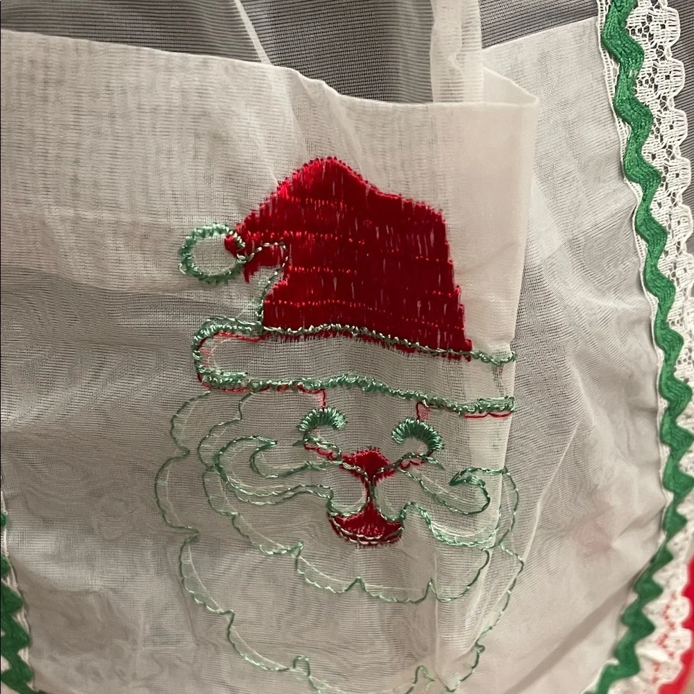 Festive White and Red Women's nylon apron vintage